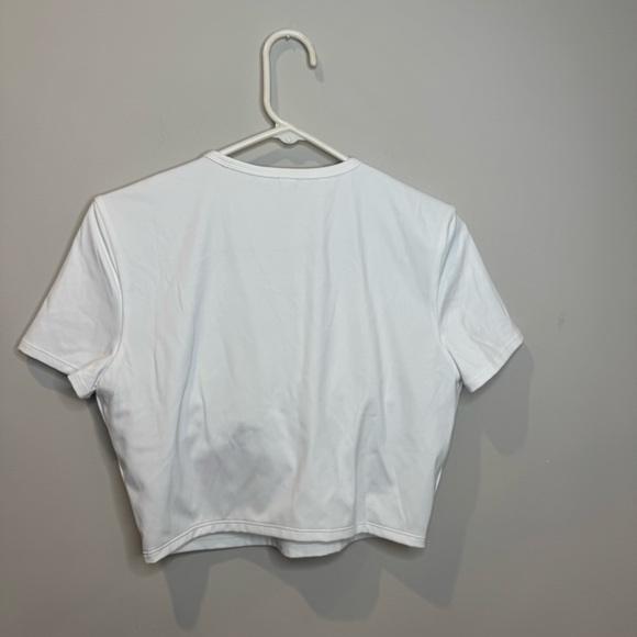 Women’s Lululemon Tight Fit Cropped Shelf Bra Tshirt White Large - Picture 6 of 10